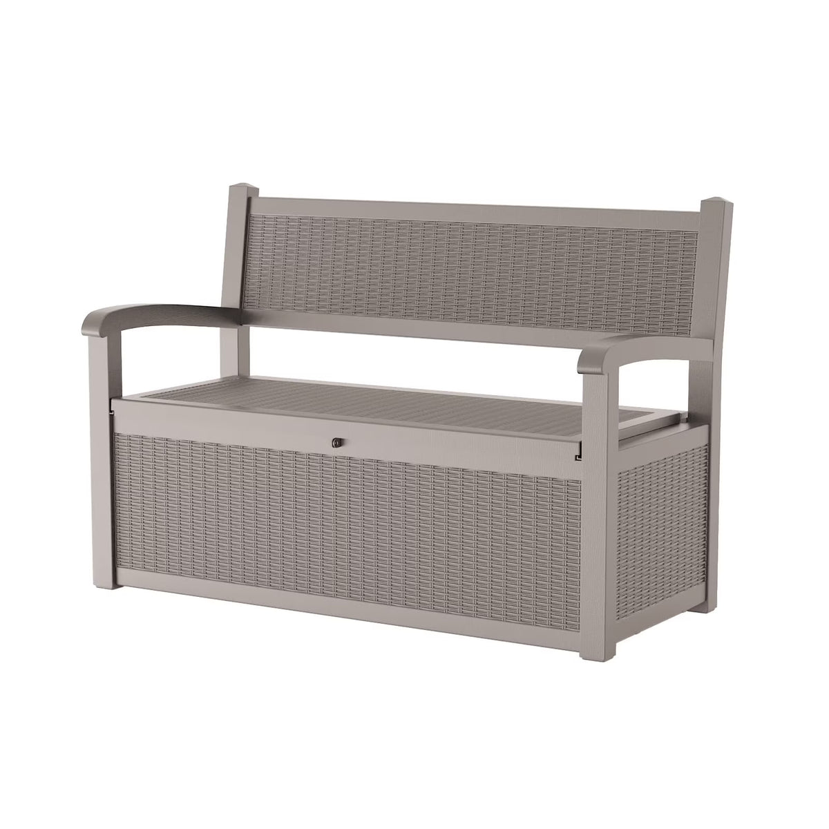fazzn 80-Gallon Storage Bench Deck Box for Patio Storage, Front Porch Decor, and Outdoor Seating – Ideal for Storing Garden Tools and Pool Floats (Brown)