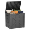 fazzn 32 Gallon Resin Deck Box Waterproof Outdoor Storage Box for Patio Furniture Pool Accessories Indoor Storage for Cushion Garden Tools (Black)