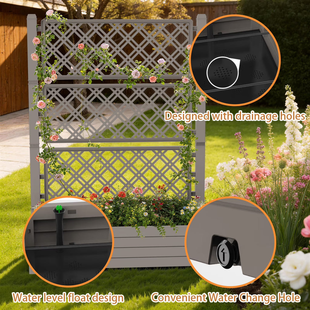 Fazzn Horticulture Raised Garden Bed Outdoor,Resin Plant Stand for Flowers Vegetables Herbs in Backyard, Patio, Balcony (Brown)
